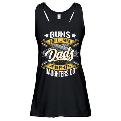 Guns Don't Kill People Dads With Pretty Daughters Do Great Gift Ladies Essential Flowy Tank