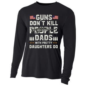 Guns Dont Kill People Dads With Pretty Daughters Humor Dad Cooling Performance Long Sleeve Crew