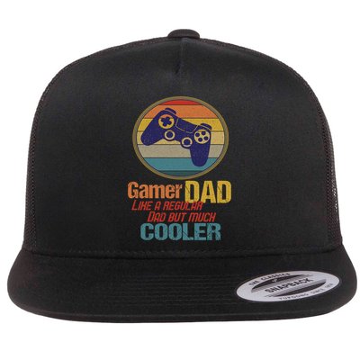 Gaming Dad Like A Regular Dad But Way Cooler Vintage Gamer Gift Flatbill Hat