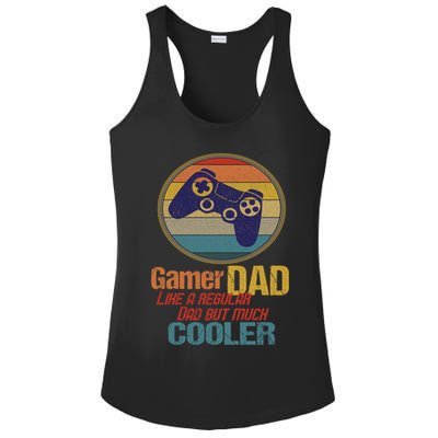 Gaming Dad Like A Regular Dad But Way Cooler Vintage Gamer Gift Ladies PosiCharge Competitor Racerback Tank