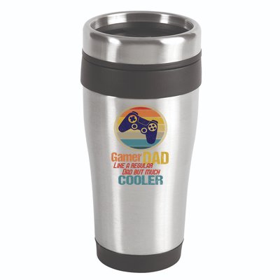 Gaming Dad Like A Regular Dad But Way Cooler Vintage Gamer Gift 16oz Travel Tumbler