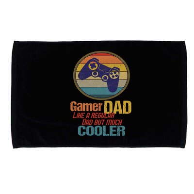 Gaming Dad Like A Regular Dad But Way Cooler Vintage Gamer Gift Microfiber Hand Towel