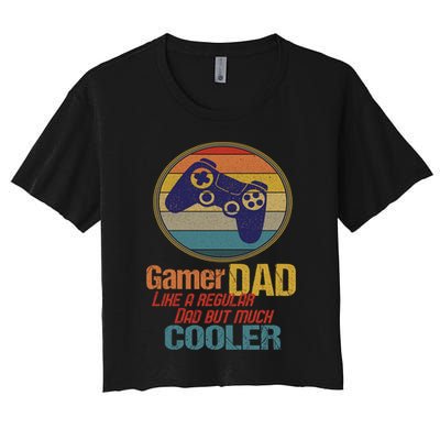 Gaming Dad Like A Regular Dad But Way Cooler Vintage Gamer Gift Crop Top