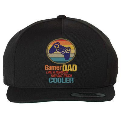 Gaming Dad Like A Regular Dad But Way Cooler Vintage Gamer Gift Wool Snapback Cap