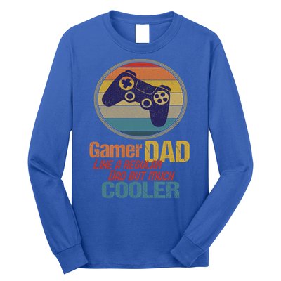 Gaming Dad Like A Regular Dad But Way Cooler Vintage Gamer Gift Long Sleeve Shirt