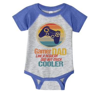 Gaming Dad Like A Regular Dad But Way Cooler Vintage Gamer Gift Infant Baby Jersey Bodysuit