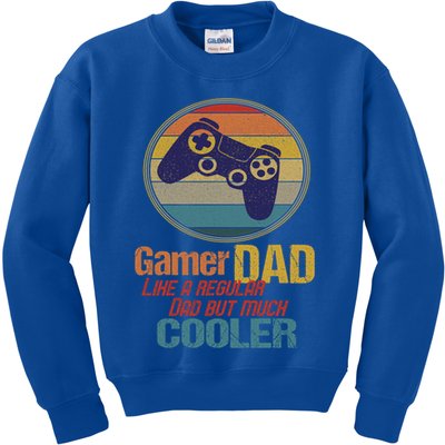 Gaming Dad Like A Regular Dad But Way Cooler Vintage Gamer Gift Kids Sweatshirt
