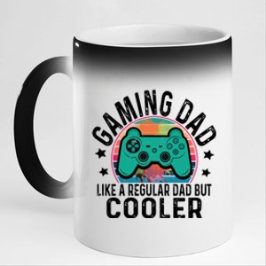 Gaming Dad Like A Regular Dad Cooler Fathers Day Gamer Humor Cool Gift 11oz Black Color Changing Mug