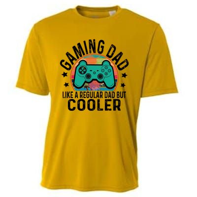 Gaming Dad Like A Regular Dad Cooler Fathers Day Gamer Humor Cool Gift Cooling Performance Crew T-Shirt