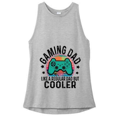 Gaming Dad Like A Regular Dad Cooler Fathers Day Gamer Humor Cool Gift Ladies PosiCharge Tri-Blend Wicking Tank
