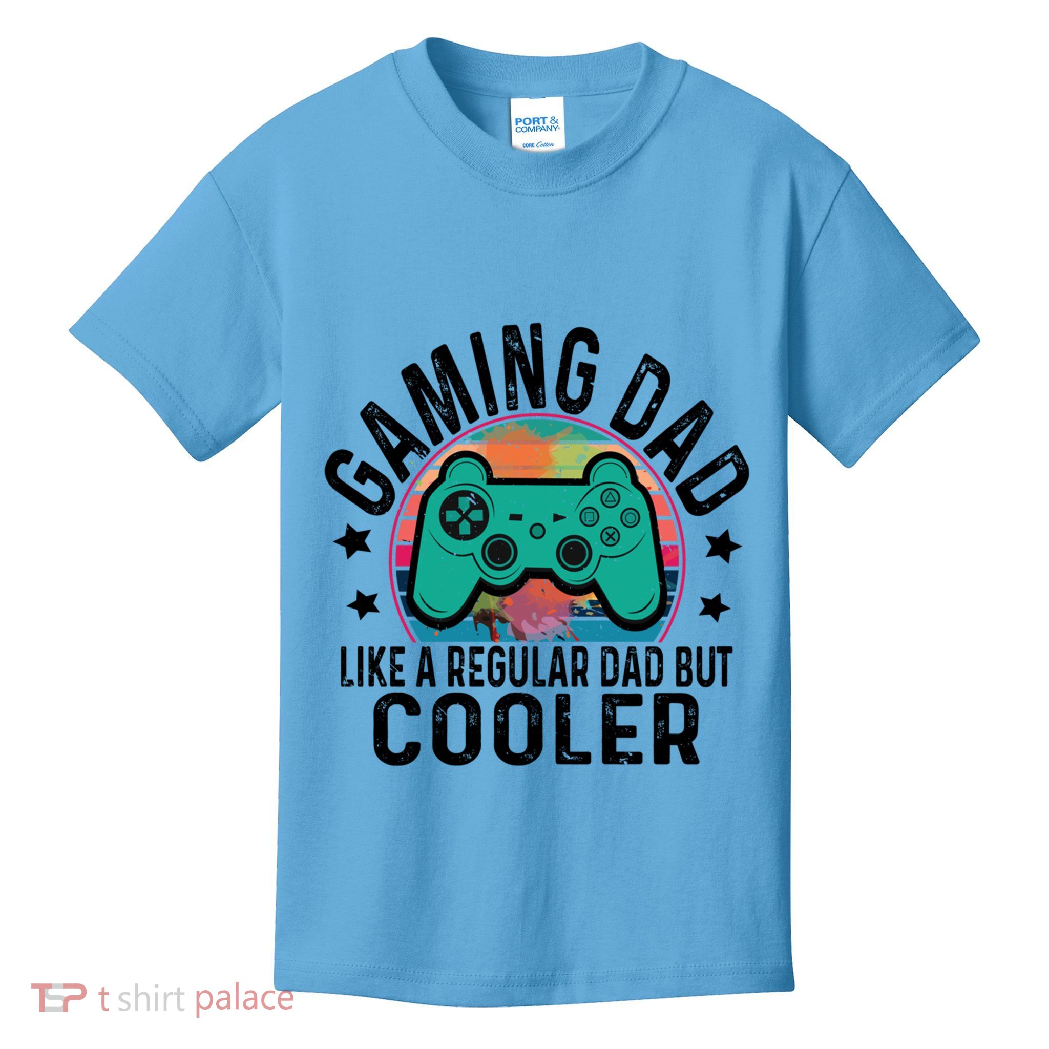 Gaming Dad Like A Regular Dad Cooler Fathers Day Gamer Humor Cool Gift Kids T-Shirt