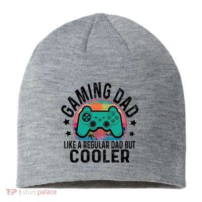 Gaming Dad Like A Regular Dad Cooler Fathers Day Gamer Humor Cool Gift Sustainable Beanie