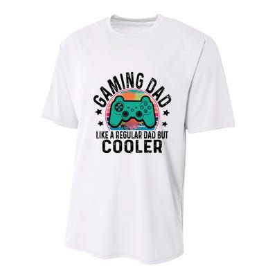 Gaming Dad Like A Regular Dad Cooler Fathers Day Gamer Humor Cool Gift Youth Performance Sprint T-Shirt