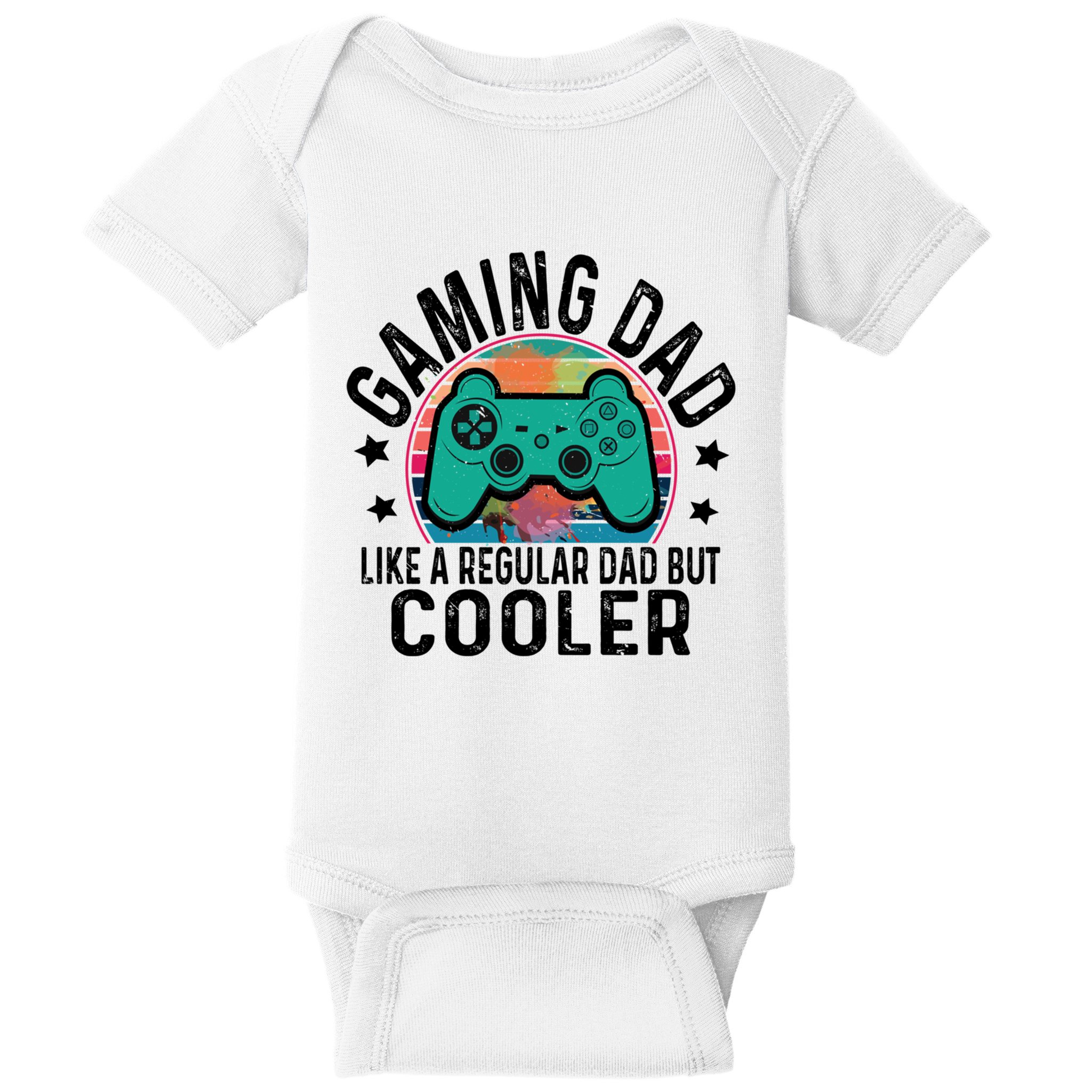 Gaming Dad Like A Regular Dad Cooler Fathers Day Gamer Humor Cool Gift Baby Bodysuit