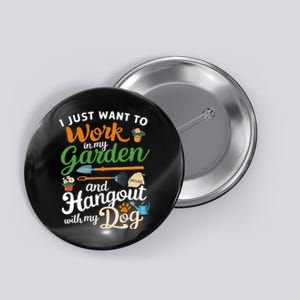 Gardening Dog Lover Gardener Garden Plants Button