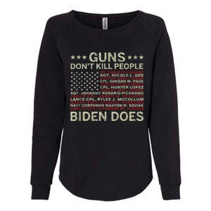 Gun.s Don't Like Ki.lls People Biden Does American Flag Womens California Wash Sweatshirt