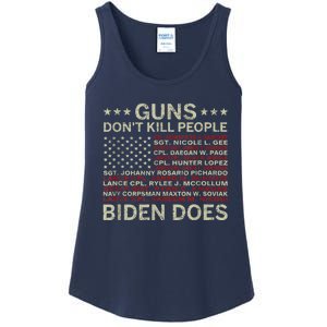 Gun.s Don't Like Ki.lls People Biden Does American Flag Ladies Essential Tank