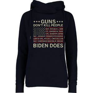 Gun.s Don't Like Ki.lls People Biden Does American Flag Womens Funnel Neck Pullover Hood