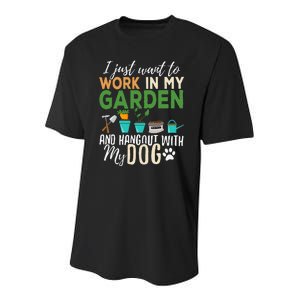 Gardening Dog Lover Gardener Garden Pet Gift Plants Youth Performance Sprint T-Shirt