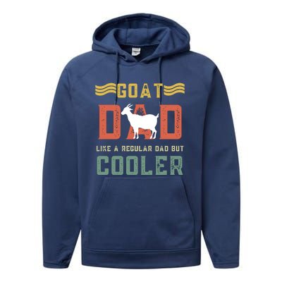 Goat Dad Like A Regular Dad But Cooler Performance Fleece Hoodie