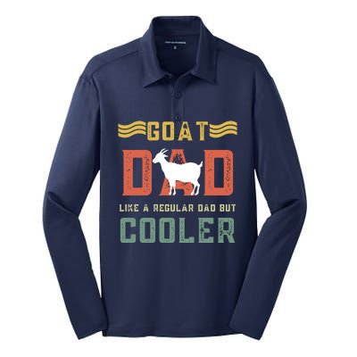 Goat Dad Like A Regular Dad But Cooler Silk Touch Performance Long Sleeve Polo