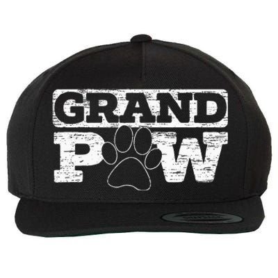 Grandpaw Dog Lover Grandfather Best Grandpa Grandparents Day Wool Snapback Cap