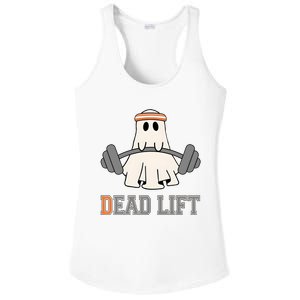 Ghost Dead Lift Halloween Ghost Gym Gymer Ladies PosiCharge Competitor Racerback Tank