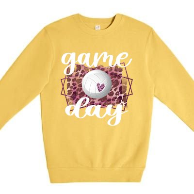 Game Day Leopard Volleyball Game Day Meaningful Gift Premium Crewneck Sweatshirt