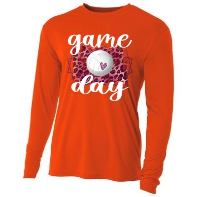 Game Day Leopard Volleyball Game Day Meaningful Gift Cooling Performance Long Sleeve Crew