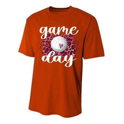 Game Day Leopard Volleyball Game Day Meaningful Gift Performance Sprint T-Shirt