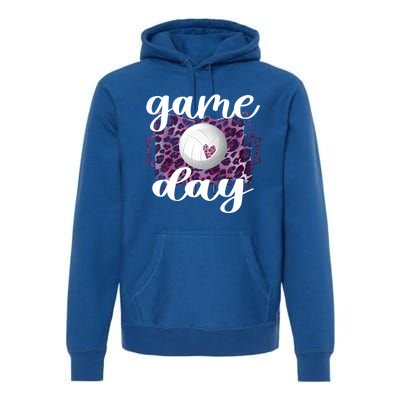 Game Day Leopard Volleyball Game Day Meaningful Gift Premium Hoodie