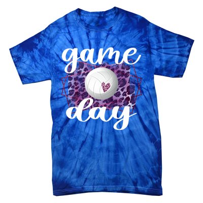 Game Day Leopard Volleyball Game Day Meaningful Gift Tie-Dye T-Shirt