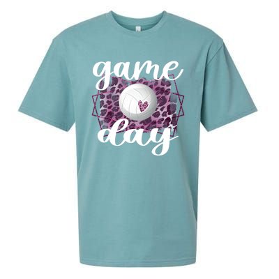 Game Day Leopard Volleyball Game Day Meaningful Gift Sueded Cloud Jersey T-Shirt