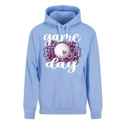 Game Day Leopard Volleyball Game Day Meaningful Gift Unisex Surf Hoodie