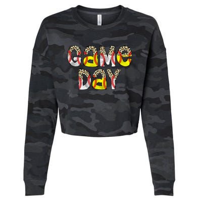 Game Day Leopard Baseball Softball Mom Life Cropped Pullover Crew