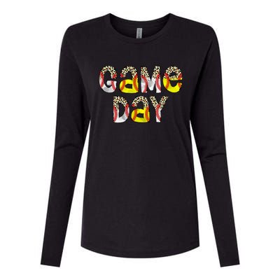 Game Day Leopard Baseball Softball Mom Life Womens Cotton Relaxed Long Sleeve T-Shirt