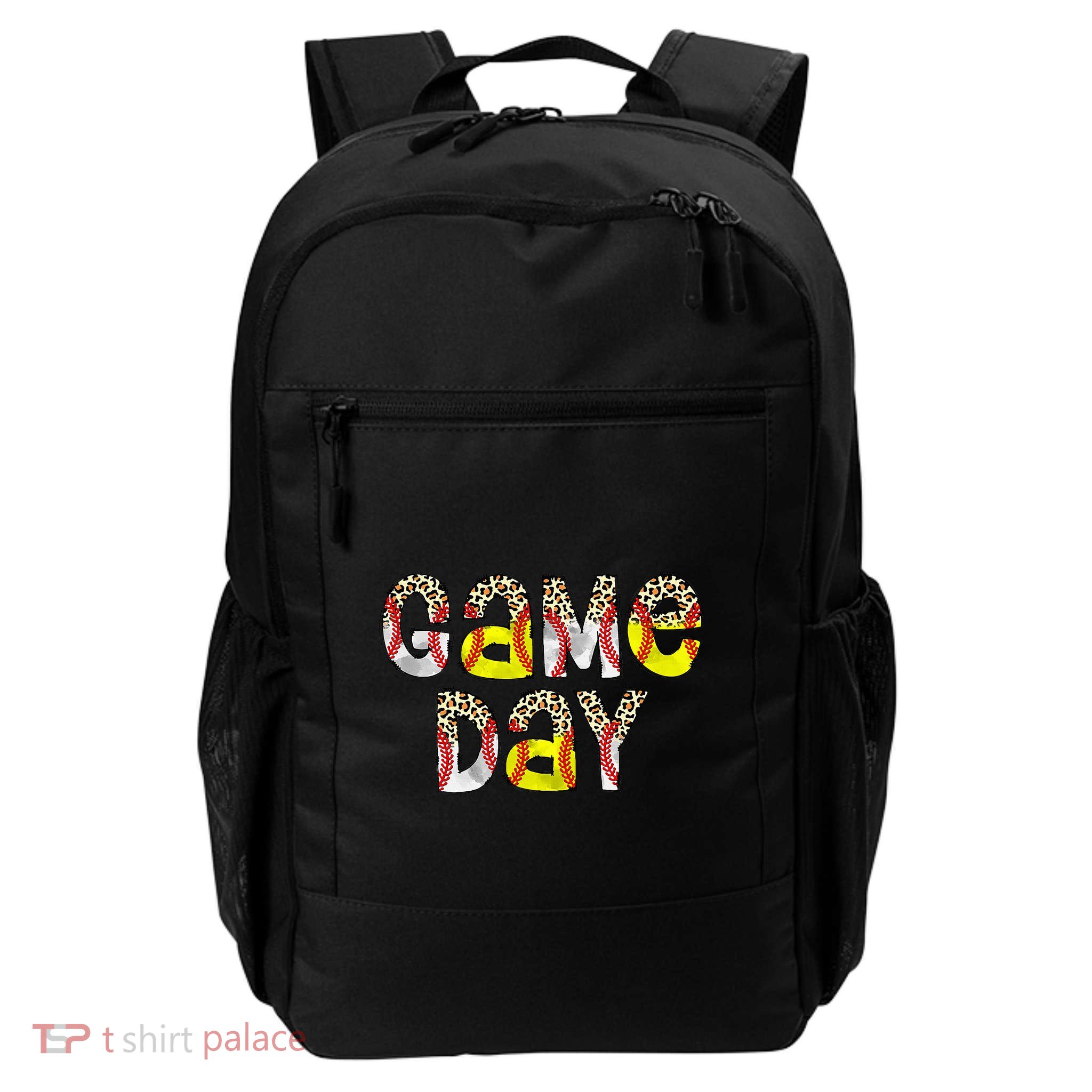 Game Day Leopard Baseball Softball Mom Life Backpack