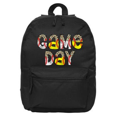 Game Day Leopard Baseball Softball Mom Life 16 in Basic Backpack