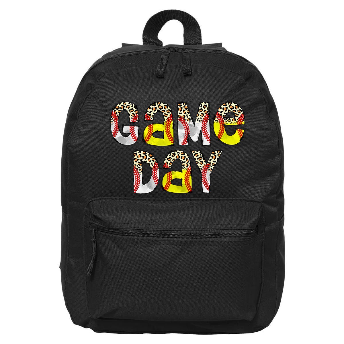 Game Day Leopard Baseball Softball Mom Life 16 in Basic Backpack