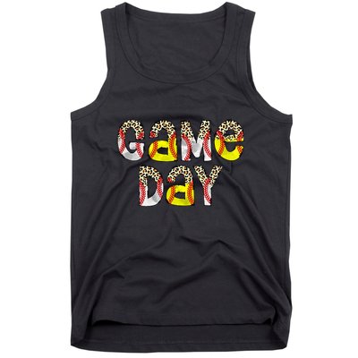 Game Day Leopard Baseball Softball Mom Life Tank Top