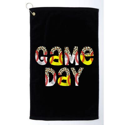 Game Day Leopard Baseball Softball Mom Life Golf Towel