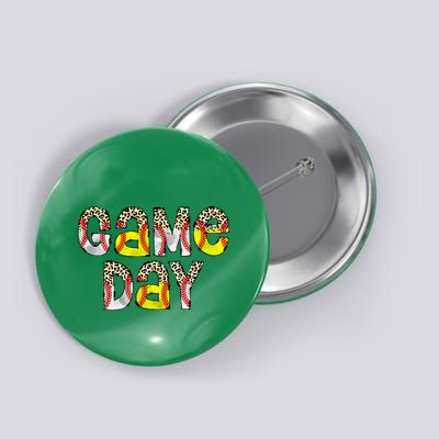 Game Day Leopard Baseball Softball Mom Life Button