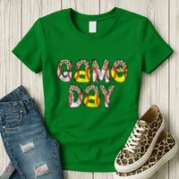 Game Day Leopard Baseball Softball Mom Life Womens T-Shirt