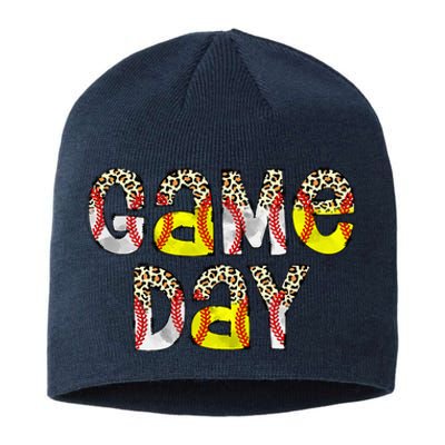 Game Day Leopard Baseball Softball Mom Life Sustainable Beanie