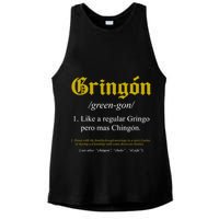 Gringon Definition Like A Regular Gringo Funny Ladies PosiCharge Tri-Blend Wicking Tank
