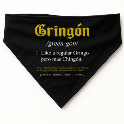 Gringon Definition Like A Regular Gringo Funny USA-Made Doggie Bandana