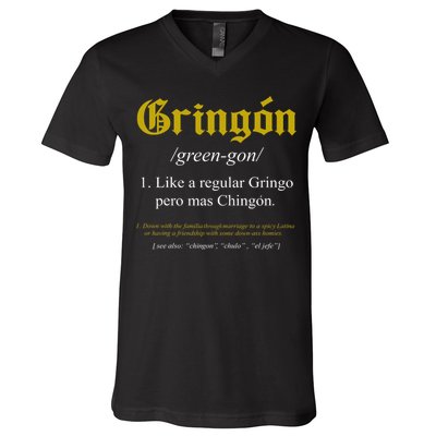 Gringon Definition Like A Regular Gringo Funny V-Neck T-Shirt