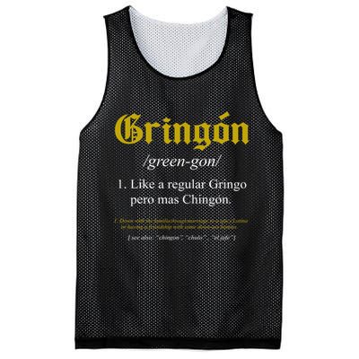 Gringon Definition Like A Regular Gringo Funny Mesh Reversible Basketball Jersey Tank