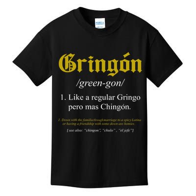 Gringon Definition Like A Regular Gringo Funny Kids T-Shirt