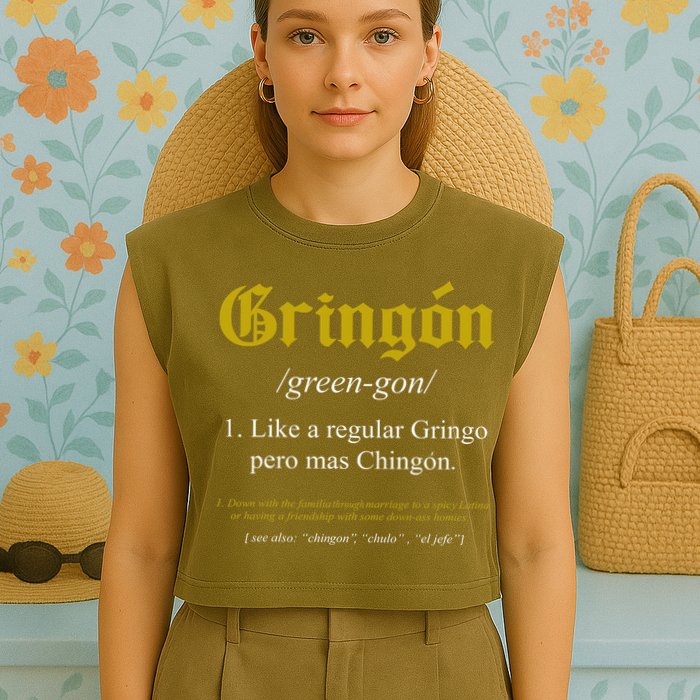 Gringon Definition Like A Regular Gringo Funny Garment-Dyed Women's Muscle Tee